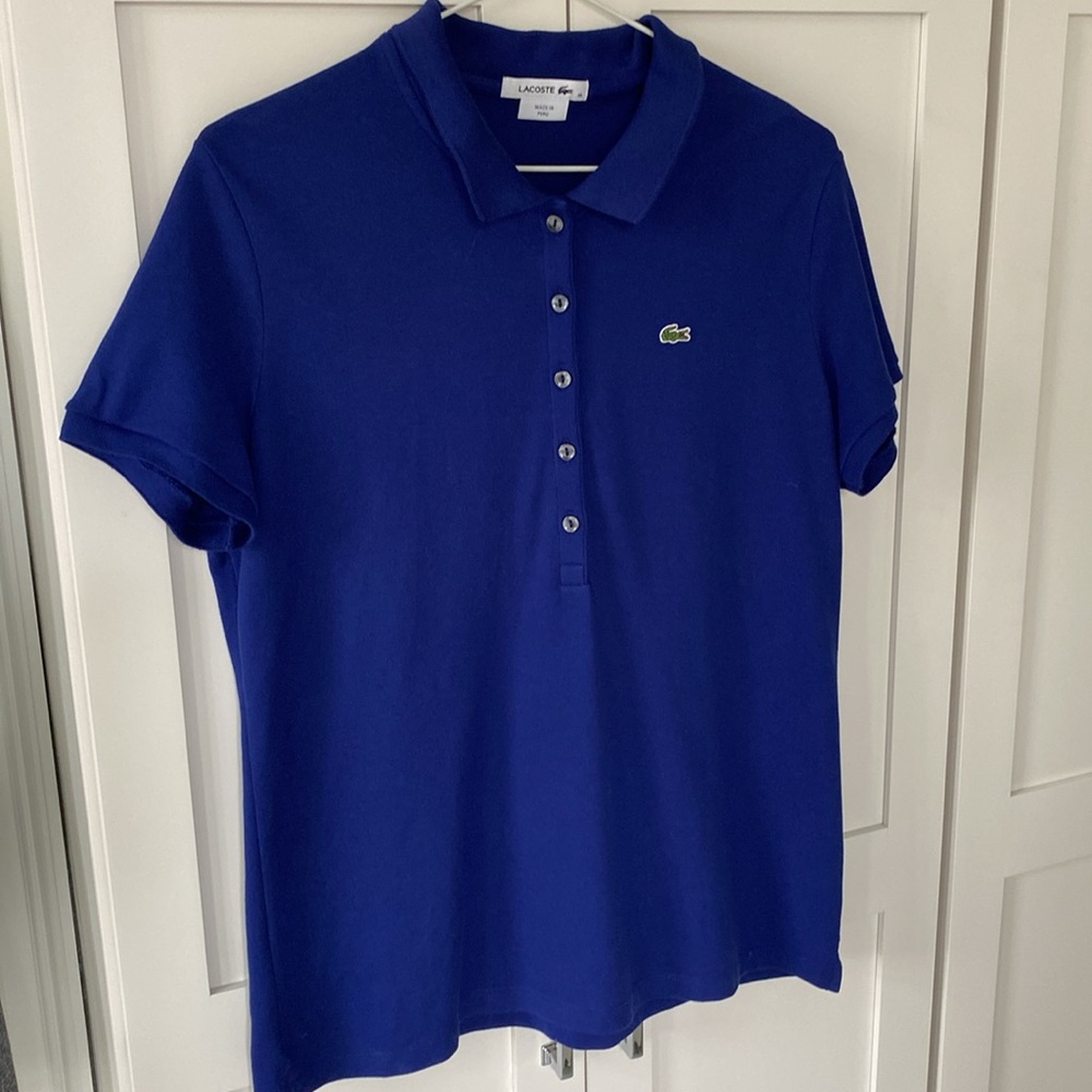 Lacoste Marine Blue Short Sleeve Pique Polo-L - Picture 4 of 7